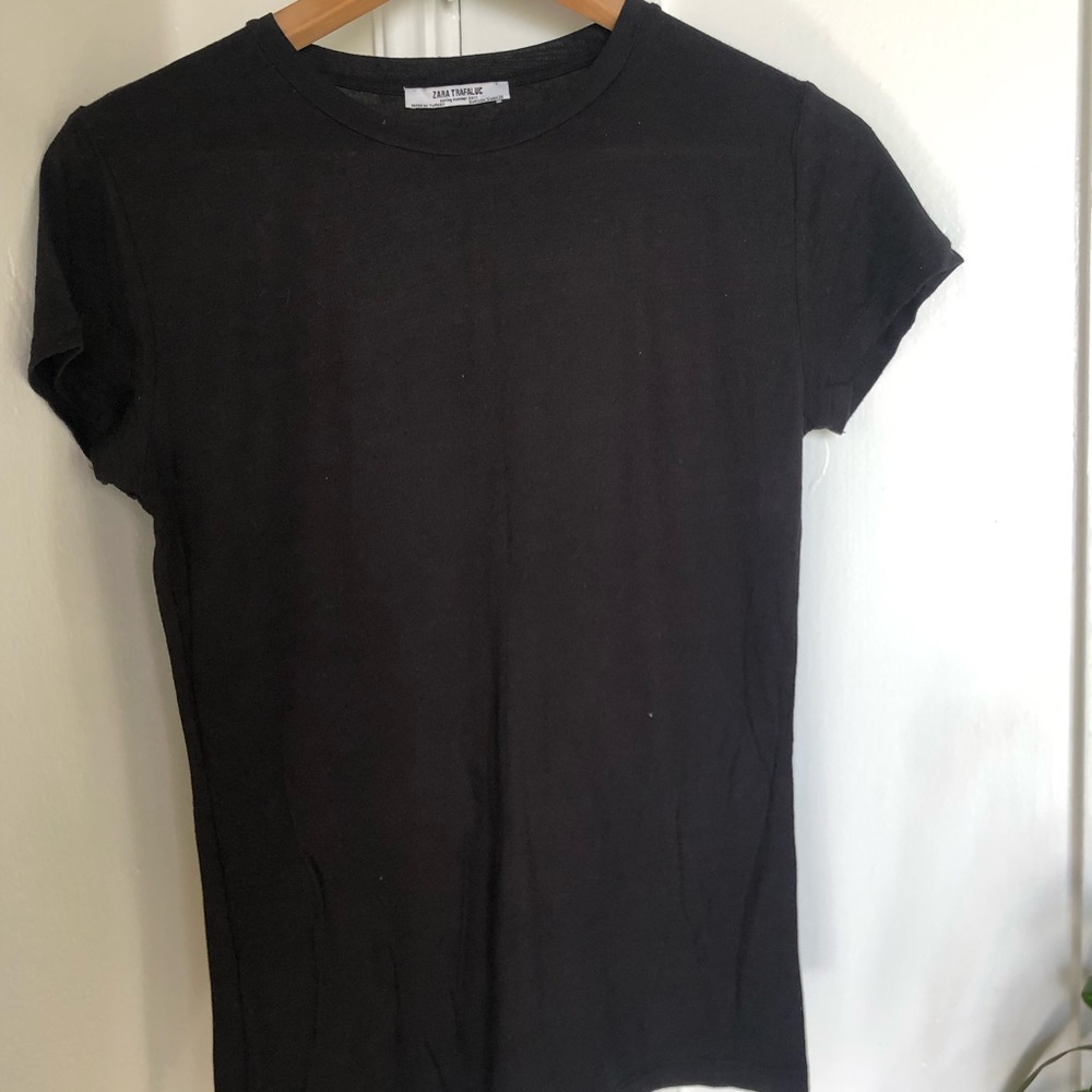 EUC Women’s Zara Black Fitted Super Soft T-shirt S